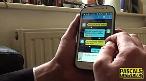 Submissive milf in uniform anally rides master