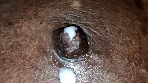 Indian Wife's Boobs Milk Squeezed in Deepthroat Action