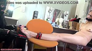 nikki riddle bound for foot licking by masked dominant  