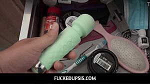 Lacey London catches Nicky Rebel wanking in bathroom!