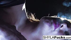 Shyla Smoking Fetish with Pussy and Big Tits