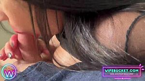 Wifebucket's Lucky Cock Buried in Big Boobs