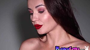 petite brunette czech elilith noir strips and shows us her sultry side