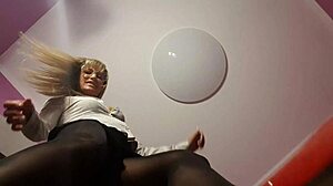 i turned her into a footstool, lowering her below the floor for bdsm play