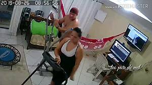 Brazilian amateur steals panties and masturbates with monster cock