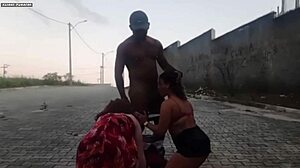 Are we horny? We licked pussies and sucked big black cocks in outdoor orgy!
