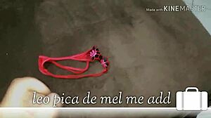 Brazilian amateur steals panties and masturbates with monster cock