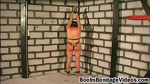 Busty Brunette Feels Her Tits Squeezed By Master