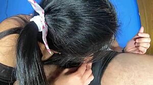 Epic blowjob with chewing gum balloons and deep throat