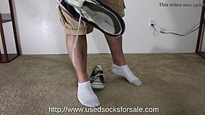 Gay domination with dirty sock fetish play