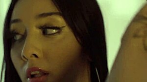 naughty latina rides best friend's big cock in cowgirl and takes cum on ass