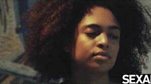 beautiful black brazilian babe craves cock and caffeine on the desk