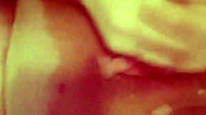 Horny housewife pleasures herself with dildo at home