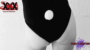 Andy sucks big cock in bunny outfit 😘