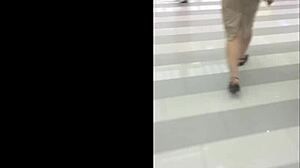 denim jeans 5 shows ass in jeans voyeur style