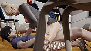 L'insegnante succhia cazzo dopo la lezione in POV hentai 3D