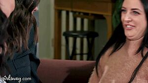 I watch Aidra Fox and Casey Calvert tryin' lesbian sex with Angela White