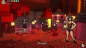 Hornycraft Minecraft Parody: Creeper Girl and Piglette Give Deepthroat Blowjob