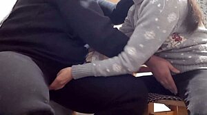 Clothes on, we fucked hard in kitchen