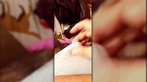After shower, she masturbates with vibrator