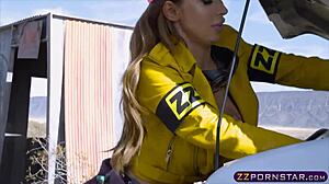 does this busty blonde anal in cosplay turn you on