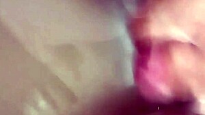 Sperm swims as he masturbates solo in the bath.