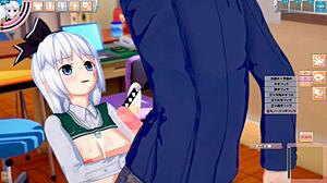 In the world of Touhou, Youmu Konpaku gets her big tits rubbed intensely in this 3D CG anime video