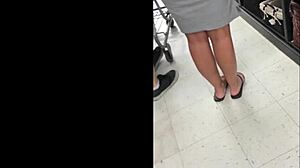 denim jeans 5 shows ass in jeans voyeur style