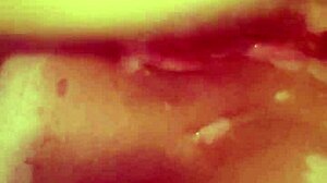 Horny housewife pleasures herself with dildo at home