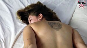 Blonde Sara with university friend before pornstar career