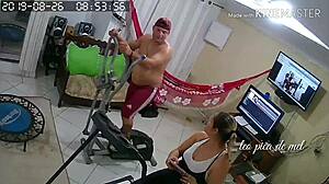 Brazilian amateur steals panties and masturbates with monster cock