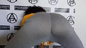 She shakes her ass hard in doggystyle dancing at the playhouse.