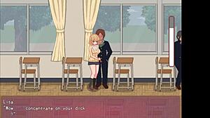 omg, the new student cheats and fucks her teacher in this hentai game! 😏 part 1