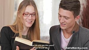 nerdy teen mixes studies with fun