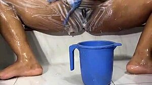 bathroom cute girl fingering her pussy in shower