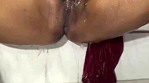 bathroom cute girl fingering her pussy in shower