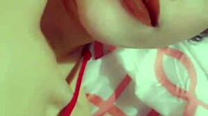 Puerto Rican redhead Latina babe shows off tits and ass in red bikini