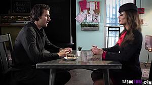 stud cannot resist this hot horny milf and even lets her have her way on him