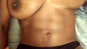 Ebony Tinder girl in intriguing encounter with panties aside.