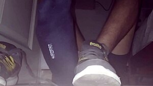 he asks, 'want cum on my sweaty socks?'