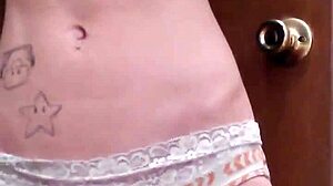 Tattoo Slut Fingers Herself In Bathroom!