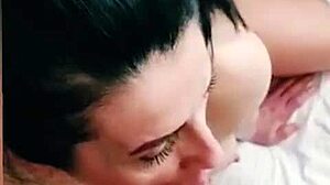 wow, there's really a lot of cum on her face