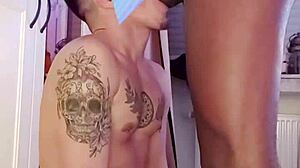 black gay cock sucked until cum shoots out in intense session