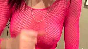 petite teen gives hot blowjob to big cock in casual setting