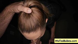 Horny blonde cop sucks big cock and loves it deep in her wet pussy