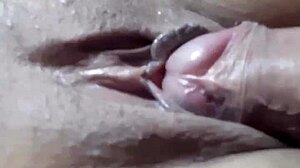 Look, another creamy load inside my wife's shaved pussy!