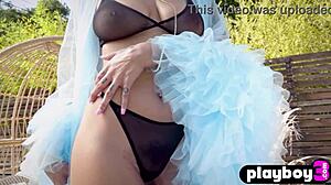 playboy3 com features perfect big ass ebony milf julie kay posing in lingerie and outdoor