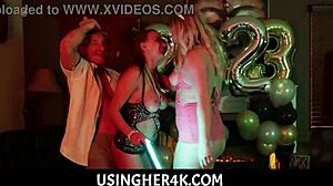 stepmom and stepdaughter get used on new years