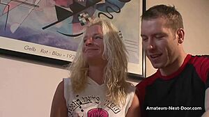 Flat-Chested Wife In First Threesome!