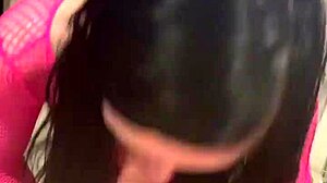 petite teen gives hot blowjob to big cock in casual setting